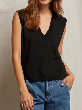 perfectwhitetee margot cotton v neck tank